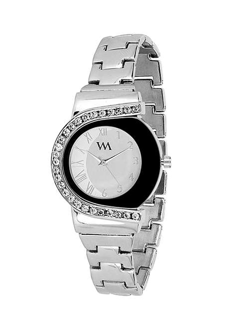 watch me white dial silver metal watch for women and girls wmal-194 - 13768776 -  Standard Image - 0