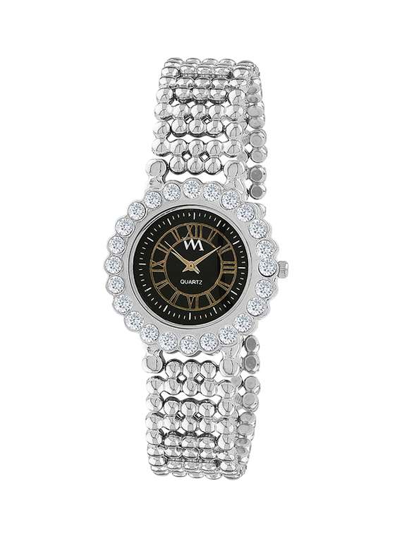 watch me black dial silver metal watch for women and girls wmal-142 - 13768782 - Zoom Image - 0