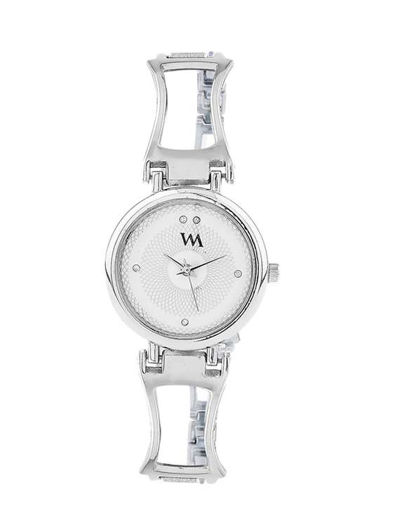 watch me white dial silver metal watch for women and girls wmal-138 - 13768786 - Zoom Image - 0