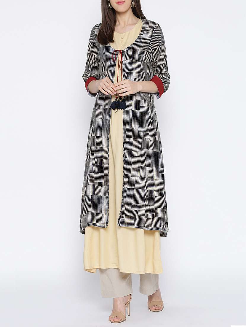 multicolored rayon a-line kurta