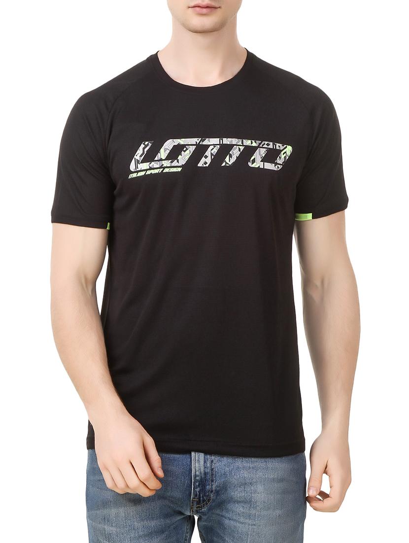 black printed polyester t-shirt - 13772120 -  Zoom Image - 0