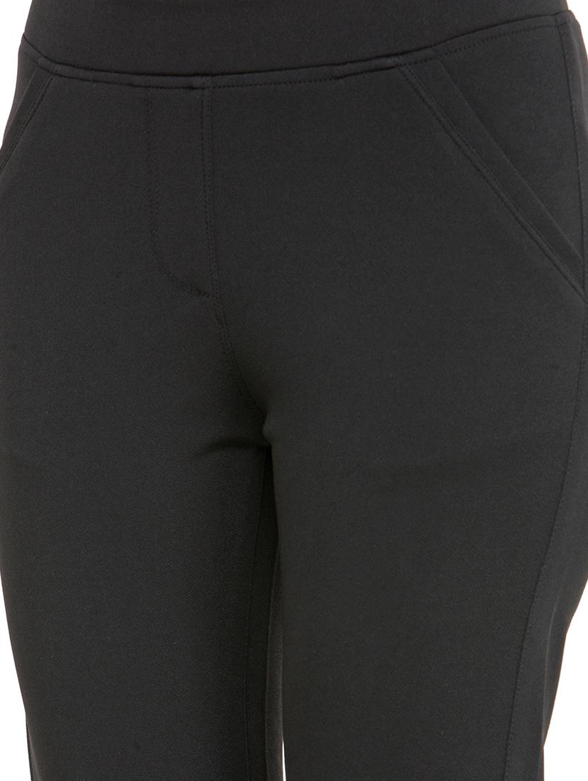 black cotton flat front trouser - 13773081 - Standard Image - 3