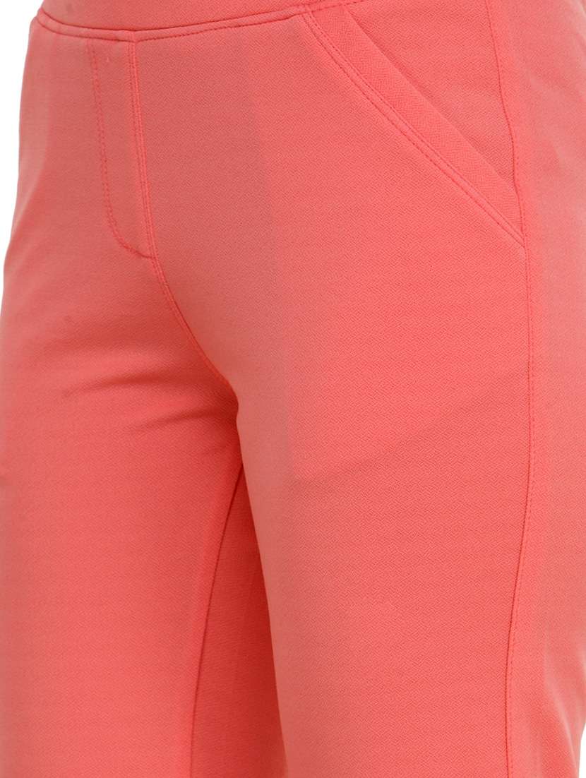 orange cotton flat front trouser - 13773084 -  Standard Image - 3
