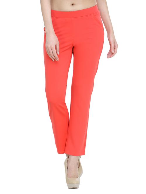 women solid mid rise cigarette pant  - 13773085 -  Standard Image - 0