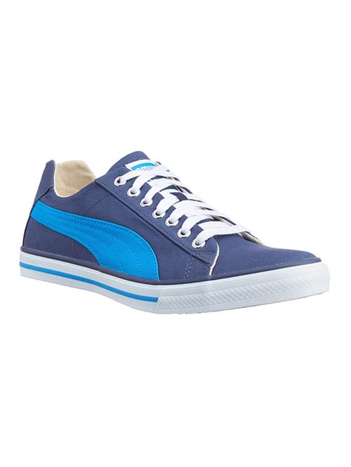 blue canvas lace up sneaker - 13773845 -  Standard Image - 0