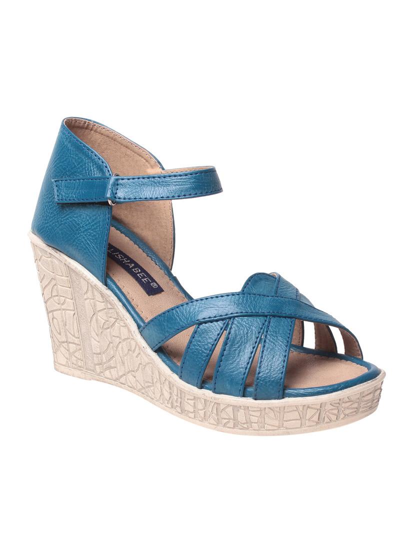 msc women's blue wedges