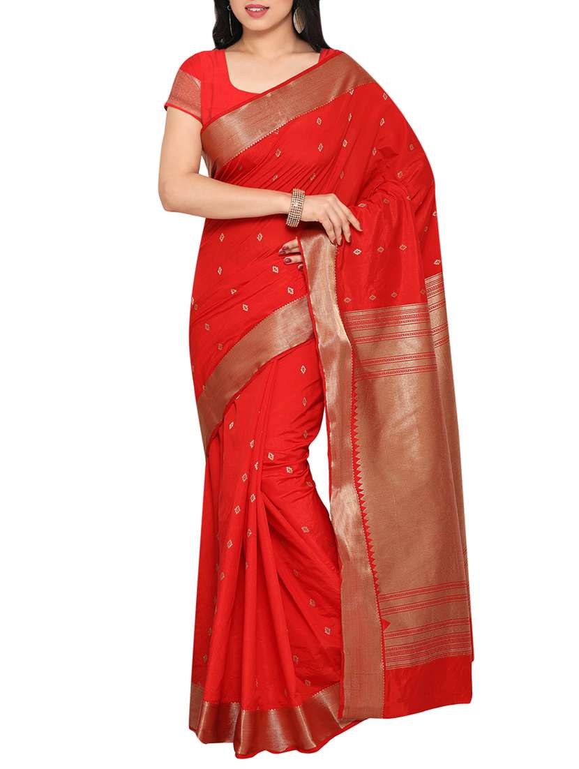 red art silk paithani saree with blouse