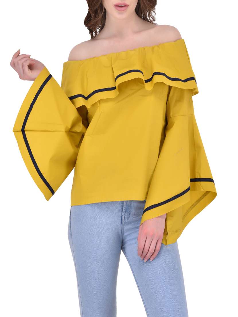 yellow cotton layered top