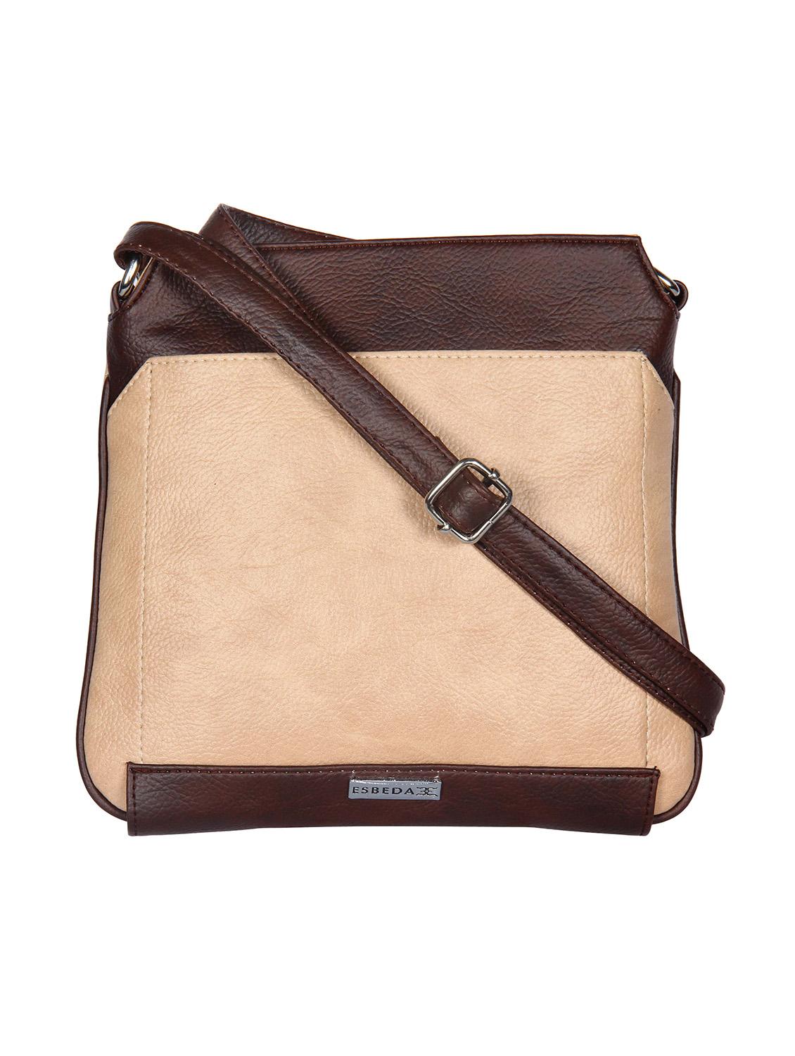 beige leatherette regular sling bag - 13785991 - Zoom Image - 0