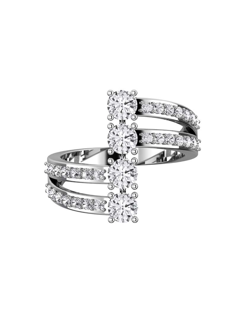 white silver ring