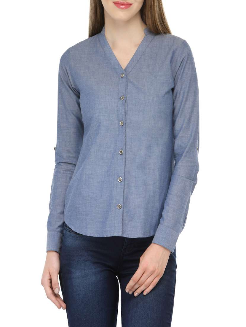 mandarin neck long sleeved shirt