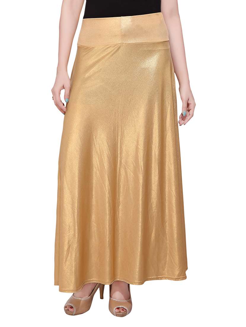 golden crepe maxi skirt