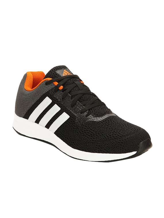 black fabric sport shoes