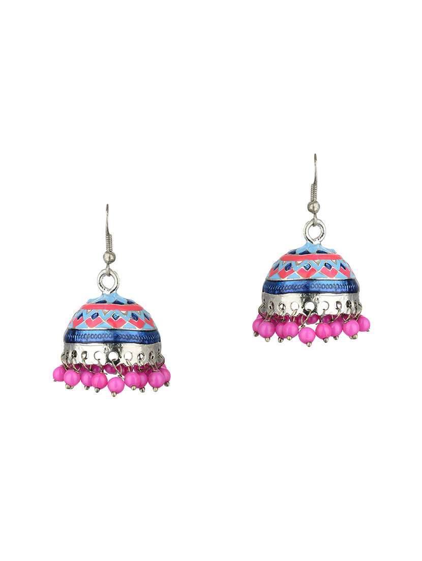 Buy online Multi Colored Metal Jhumka Earrings from fashion