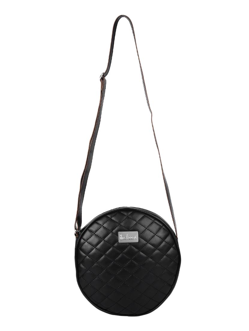 black leatherette regular sling bag - 13809916 - Standard Image - 3