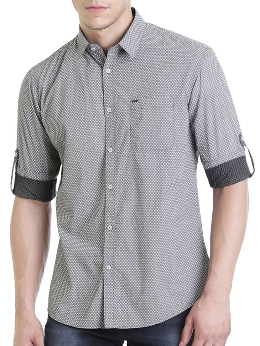 grey cotton casual shirt