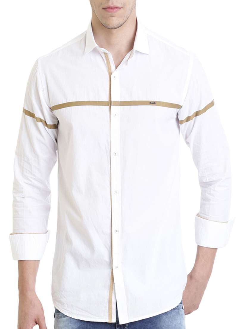 white cotton casual shirt