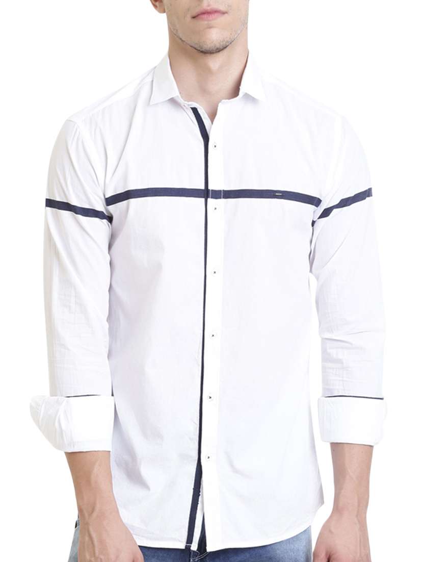 white cotton casual shirt