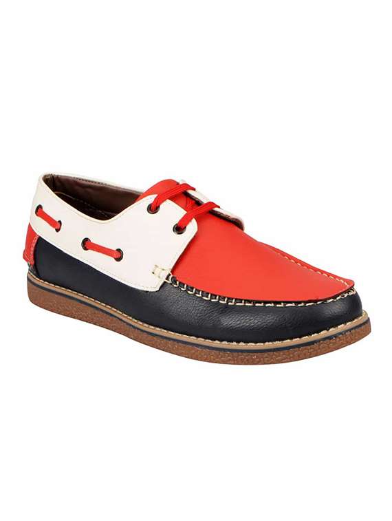 Buy online Multi Colored Leatherette Lace Up Boat Shoe from Casual