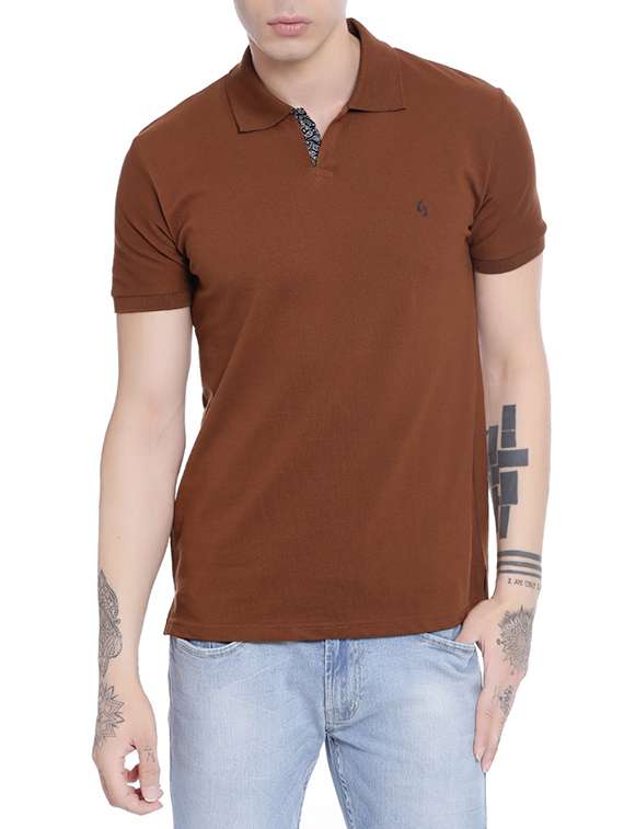 brown cotton t-shirt