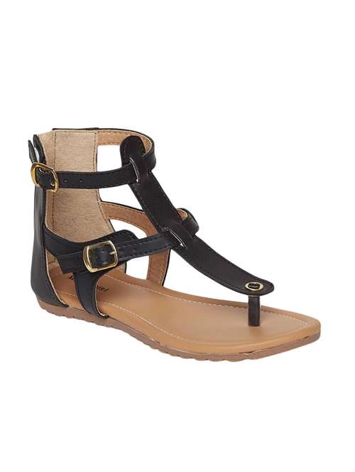 women black solid gladiators - 13822507 -  Standard Image - 0