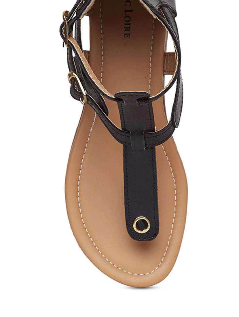 women black solid gladiators - 13822507 -  Standard Image - 3