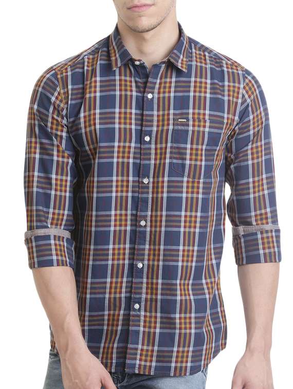 blue cotton casual shirt