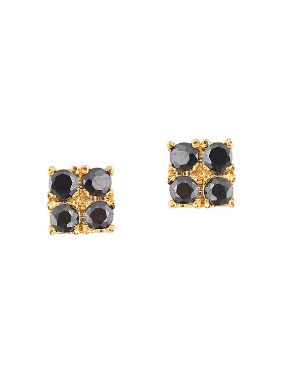 black colored metal studs earrings - 13832584 - Zoom Image - 0