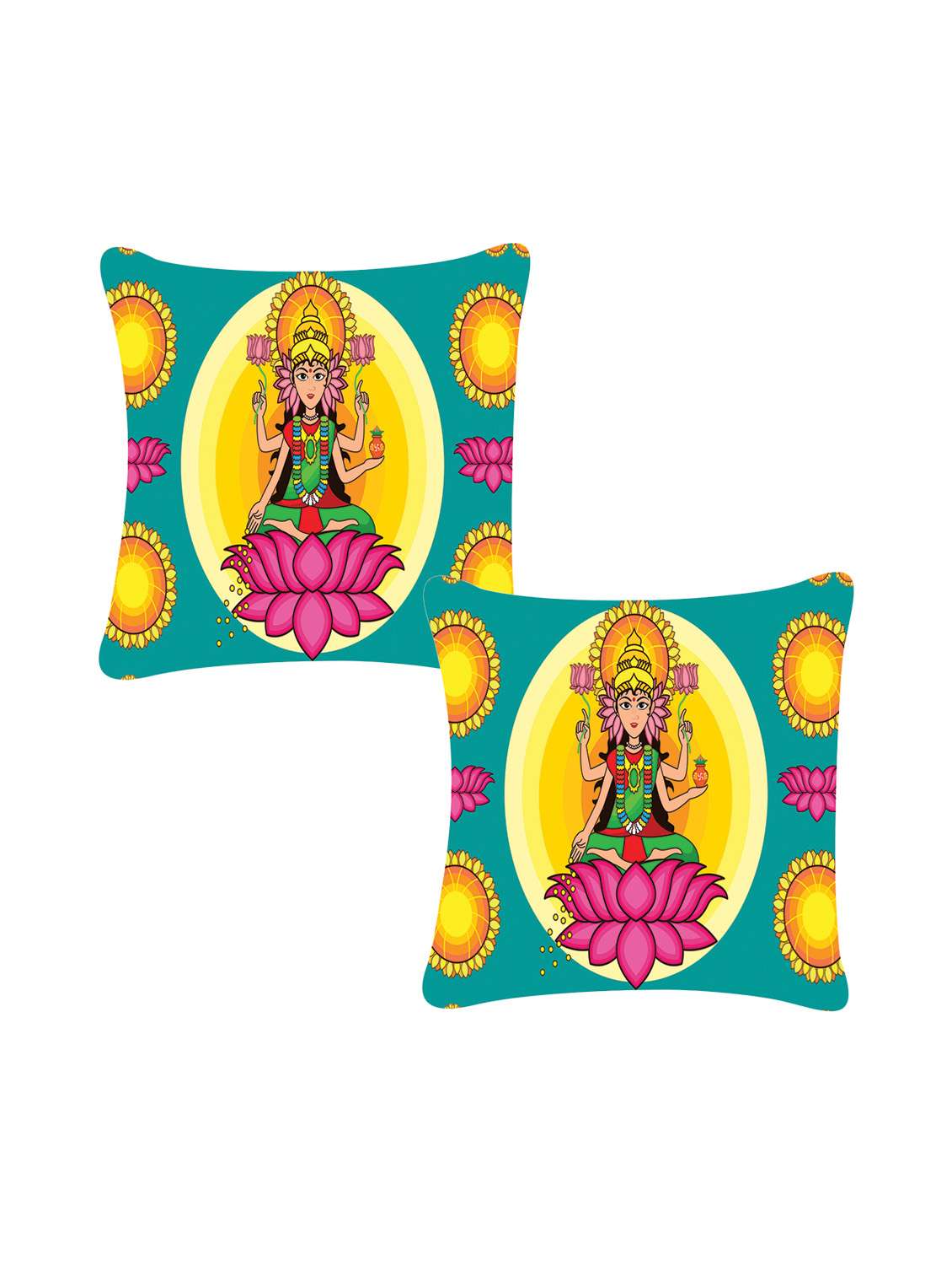 ambbi collection digitally religious printed set of 2 cushion cover
