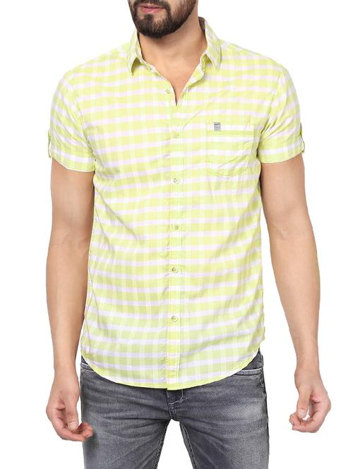 yellow cotton casual shirt - 13834822 - Standard Image - 0
