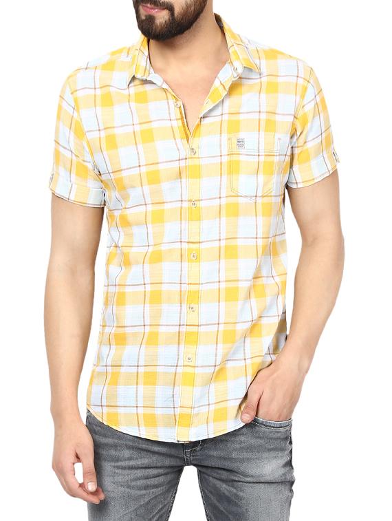 yellow cotton casual shirt - 13834824 - Zoom Image - 0