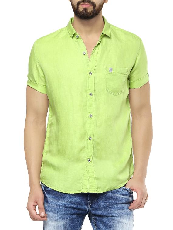 green cotton casual shirt - 13834830 - Zoom Image - 0