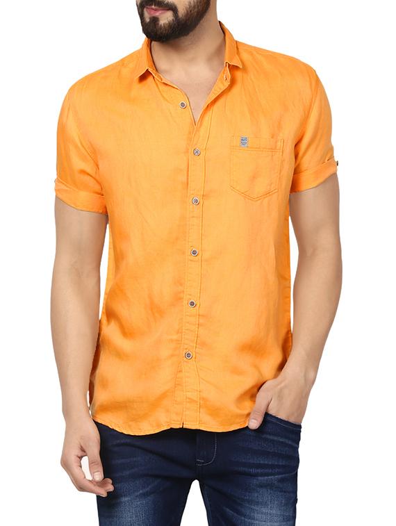 orange cotton casual shirt - 13834831 - Zoom Image - 0