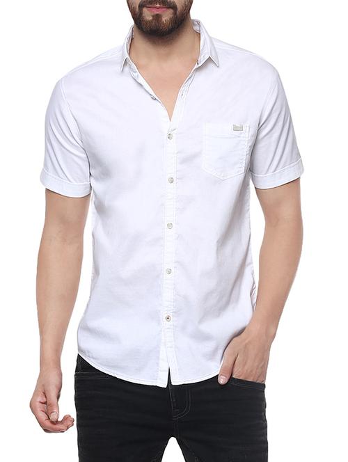white cotton casual shirt - 13834832 -  Standard Image - 0