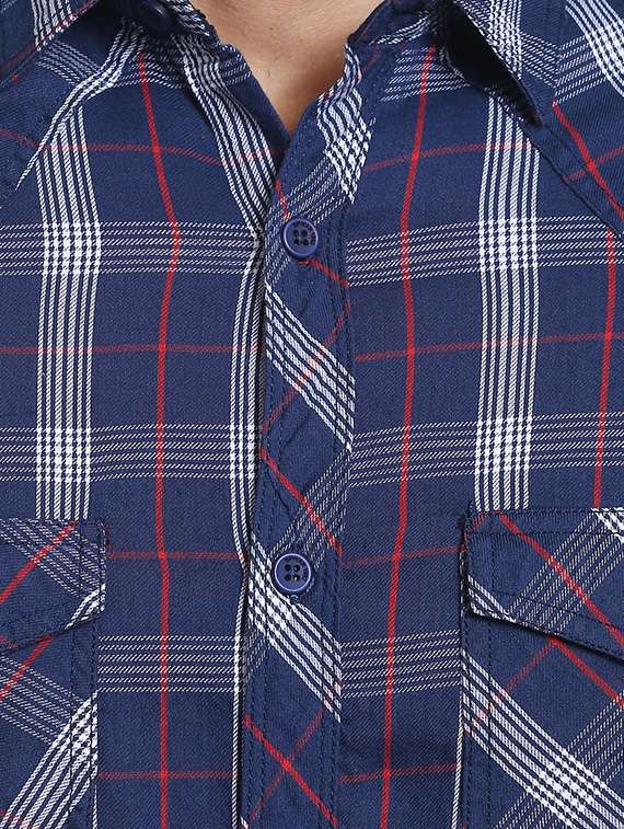 blue cotton casual shirt - 13834843 -  Standard Image - 3