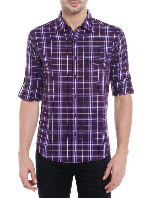 purple cotton casual shirt - 13834844 -  Standard Image - 0