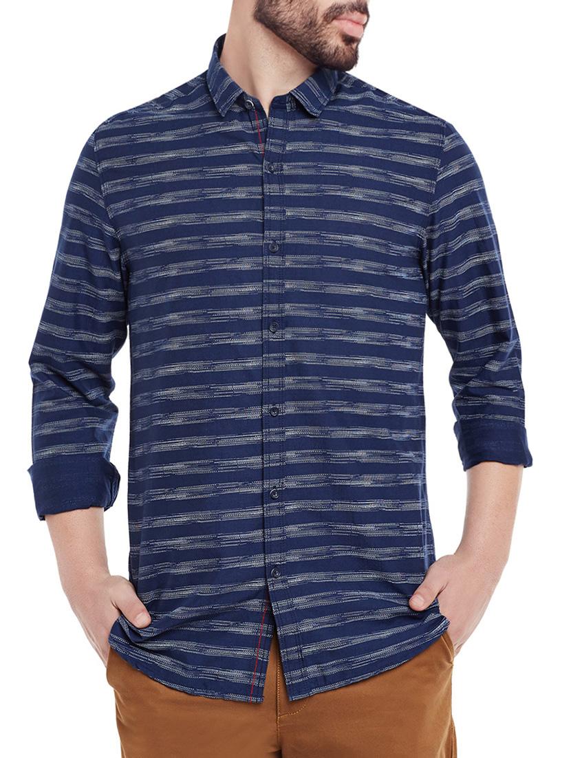 blue cotton casual shirt - 13834877 - Zoom Image - 0