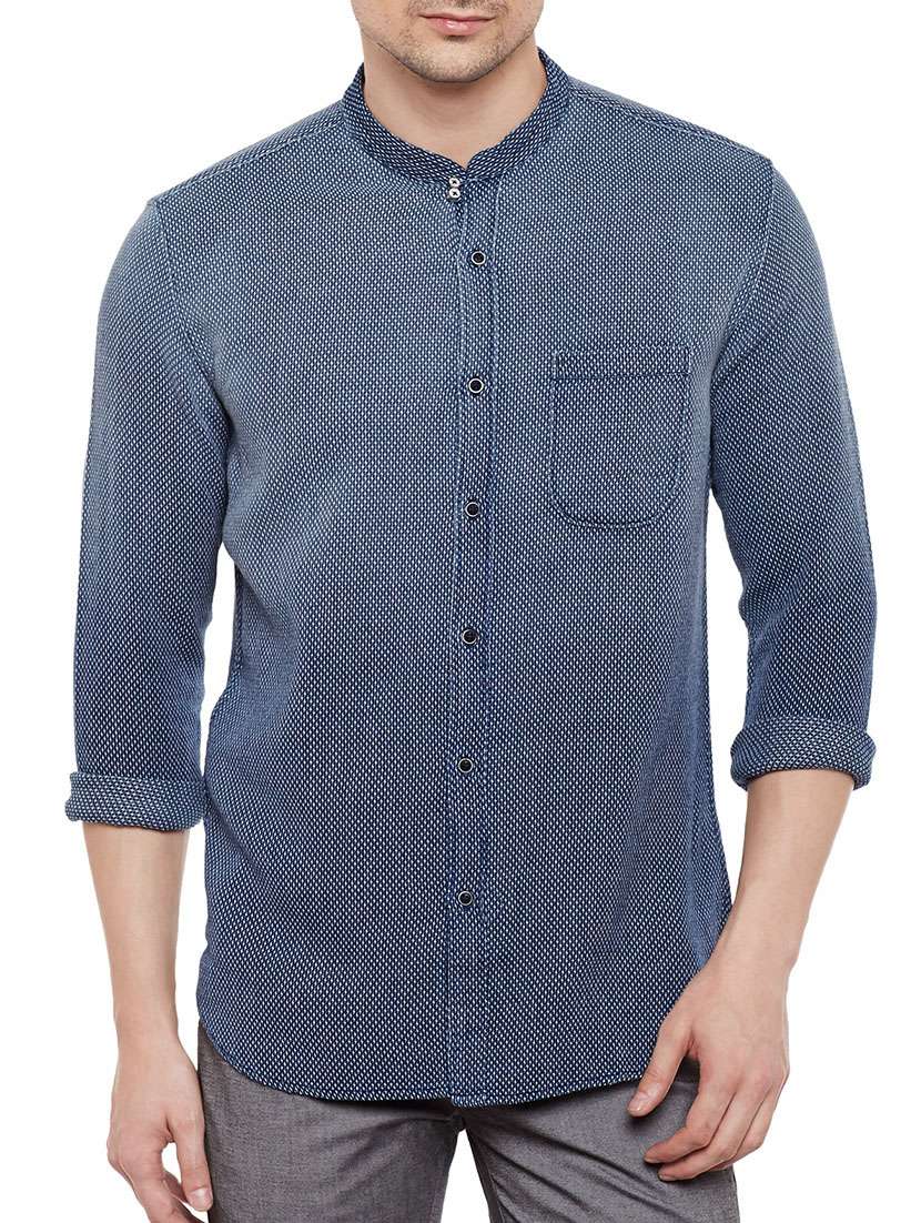 blue cotton casual shirt