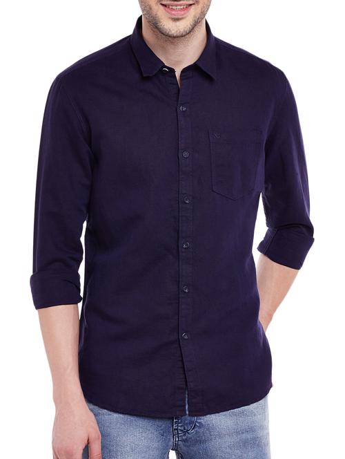 blue cotton casual shirt - 13834892 - Standard Image - 0