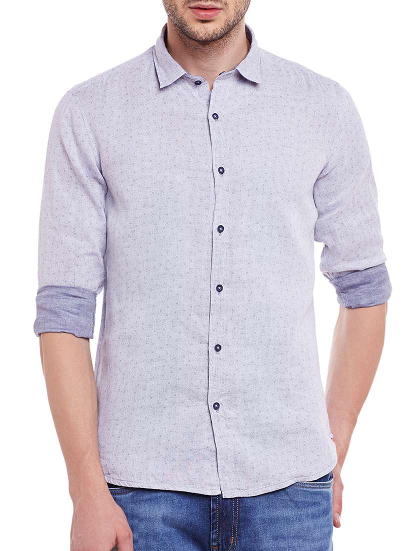 grey cotton casual shirt