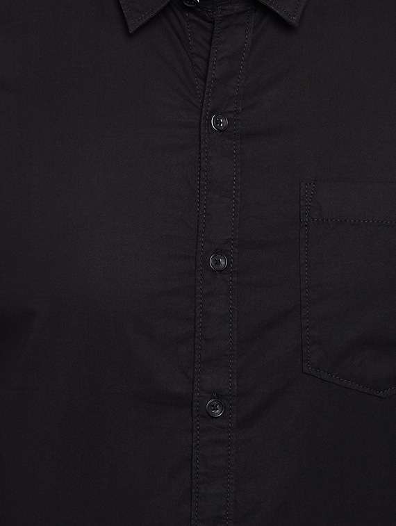 black cotton casual shirt - 13834897 -  Standard Image - 3