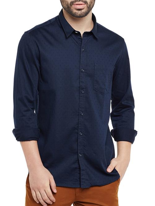 blue cotton casual shirt - 13834903 -  Standard Image - 0
