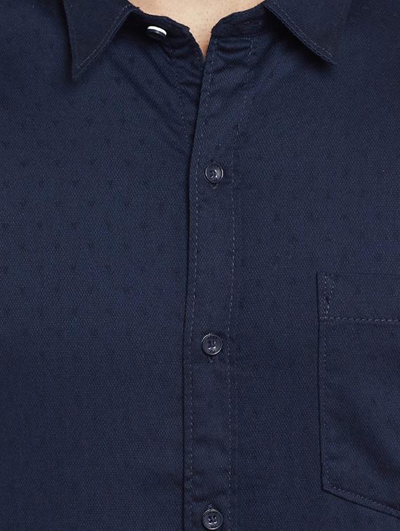 blue cotton casual shirt - 13834903 - Standard Image - 3