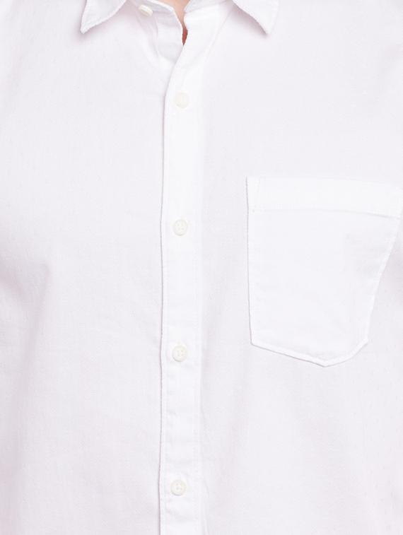 white cotton casual shirt - 13834904 - Standard Image - 3