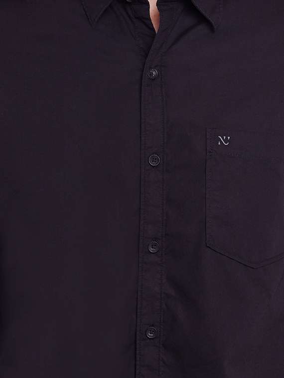 black cotton casual shirt - 13834905 -  Standard Image - 3