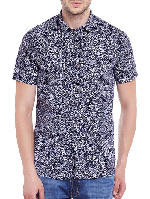 blue cotton casual shirt - 13834911 - Standard Image - 0
