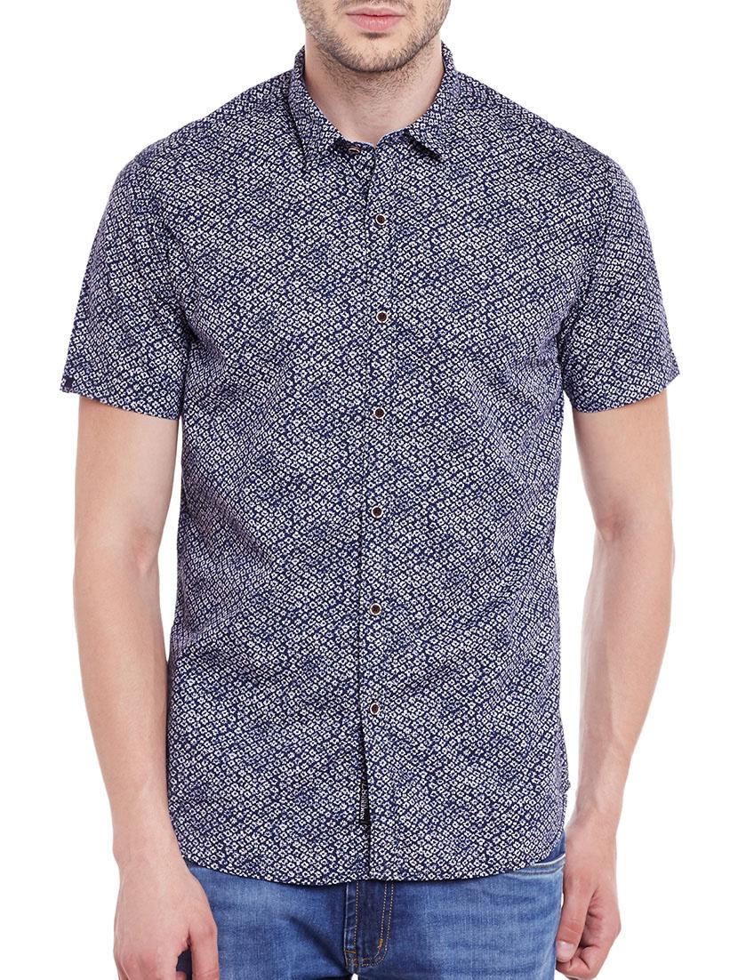 blue cotton casual shirt - 13834911 - Zoom Image - 0