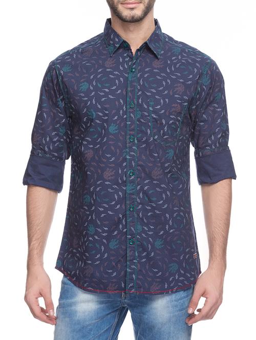 blue cotton casual shirt - 13834916 - Standard Image - 0