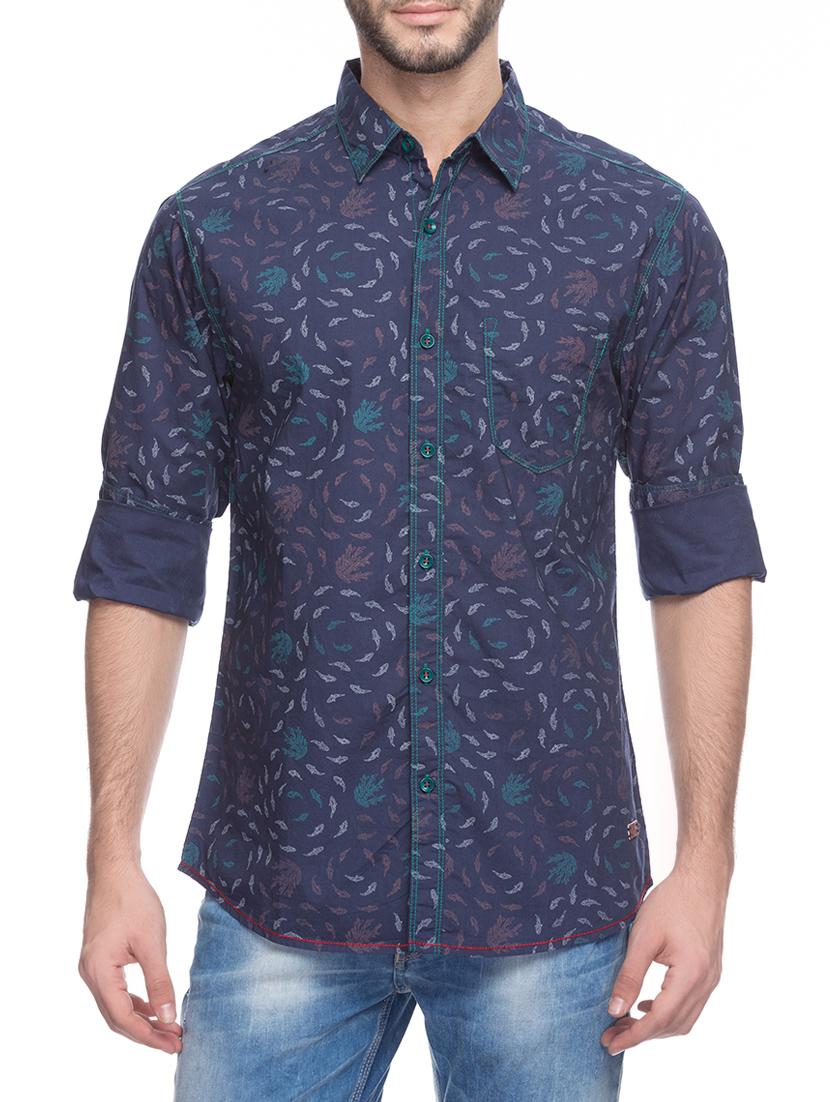 blue cotton casual shirt - 13834916 - Zoom Image - 0