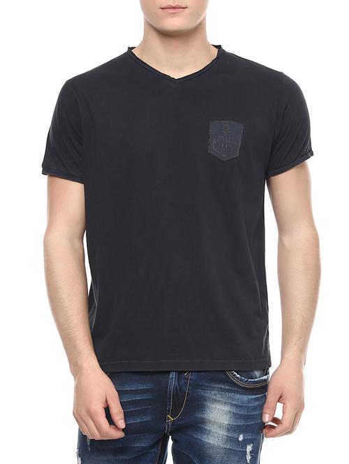 solid black cotton t-shirt - 13834958 - Standard Image - 0